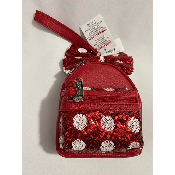 NEW Disney x Loungefly Minnie Mouse Polka Dot Handbag Small Red/White Bow Purse - Picture 1 of 7